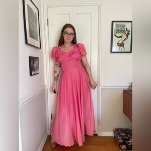 40s Vintage Pink Acetate Gown